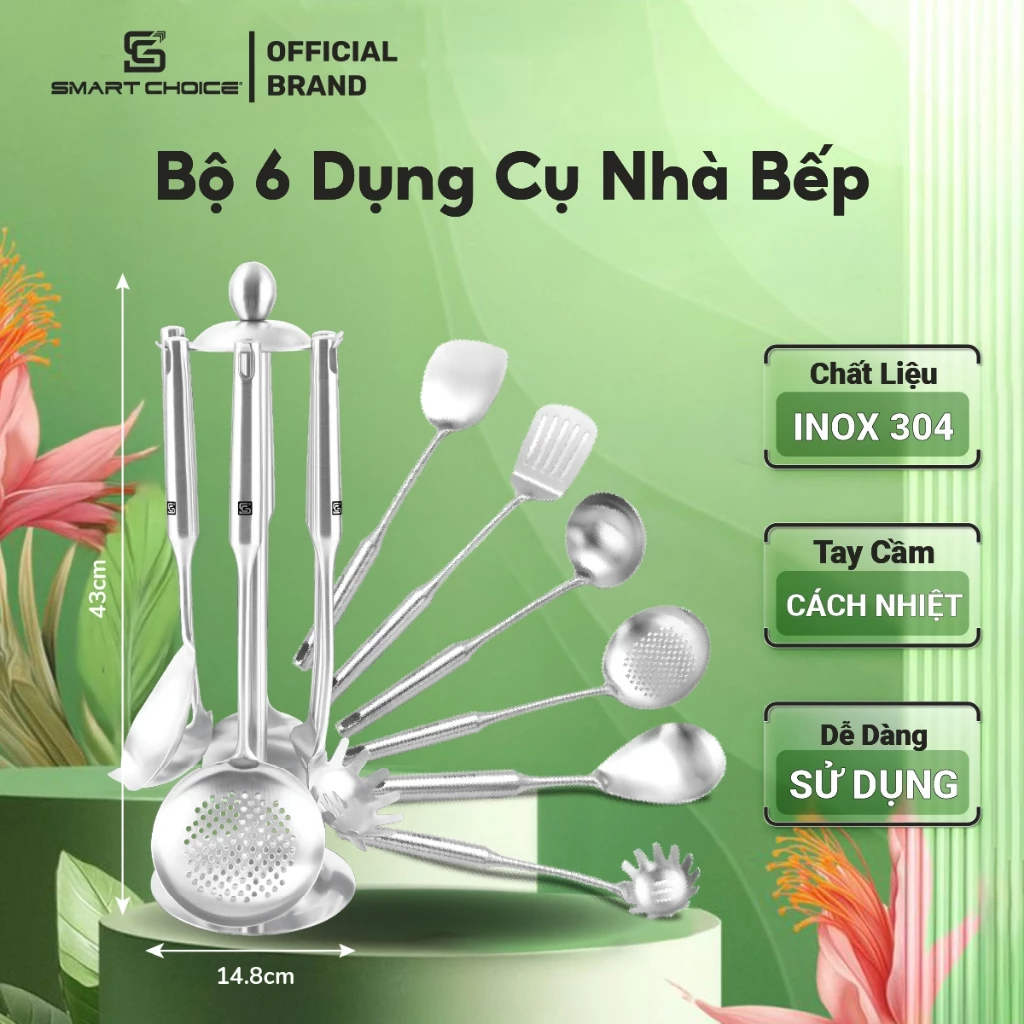 Bộ dụng cụ bếp muỗng vá kẹp gắp